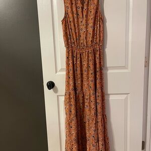 Max Studio coral Floral Maxi Dress